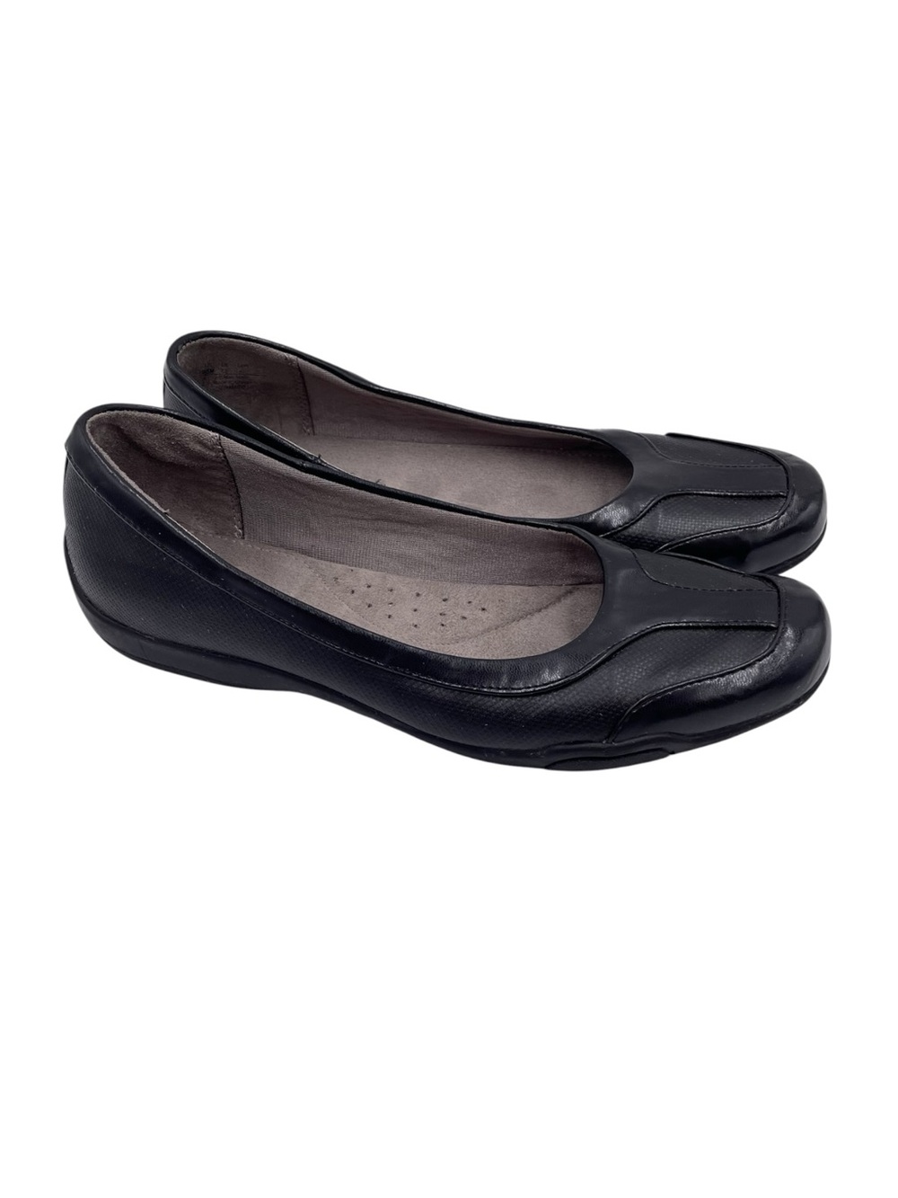 Life Stride Scimmer Shoes Women's Size 9.5 Black Faux Leather Comfort Flats